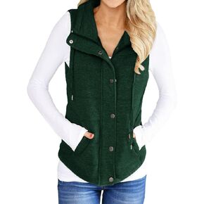 Valphsio Women Casual Quilted Puffer Vest Lightweight Zip Up Drawstring Jacket Outerwear with Pockets in Saudi Arabia