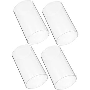 BESTYASH 4Pcs Cylinder Candle Glass Shades Transparent Covers for Home Decor Wedding Centerpieces DIY Floral Arrangements High Borosilicate Glass Windproof Design in Kuwait
