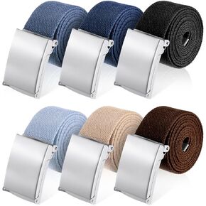 Giantree 6 Pack Golf Belts for Men, Adjustable Nylon Web Belt Size up to 55" 6 Color Solid Alloy buckle Men's Golf Web Belt in Saudi Arabia