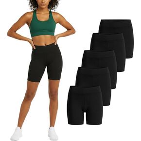 Cotton Biker Shorts Women 5Pack,5" High Waisted Cycling Shorts for Women Tummy Control Yoga Shorts in Kuwait