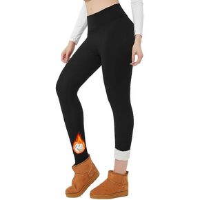 Women's Thermal Fleece-Lined Yoga Pants - High Waist Leggings for Winter Running & Gym, Tummy Control in Saudi Arabia