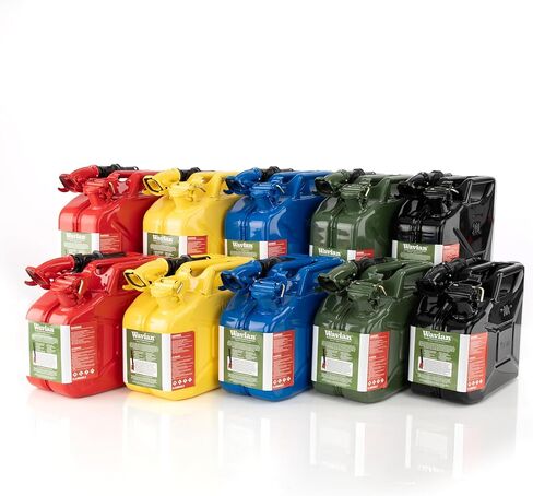 Wavian 5.3 غالون 20 لتر وقود الكربوهيدرات الأصيلة Jerry Can w/spout ، وافيان الولايات المتحدة الأمريكية Can Nato Jerry Can و Spout System - علب الغاز الأحمر ، الأحمر ، 5 جالون للبنزين ، حزمة 2 من 2 in Kuwait