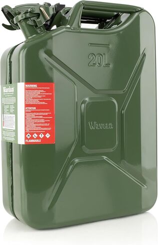 Wavian 5.3 غالون 20 لتر وقود الكربوهيدرات الأصيلة Jerry Can w/spout ، وافيان الولايات المتحدة الأمريكية Can Nato Jerry Can و Spout System - علب الغاز الأحمر ، الأحمر ، 5 جالون للبنزين ، حزمة 2 من 2 in Kuwait