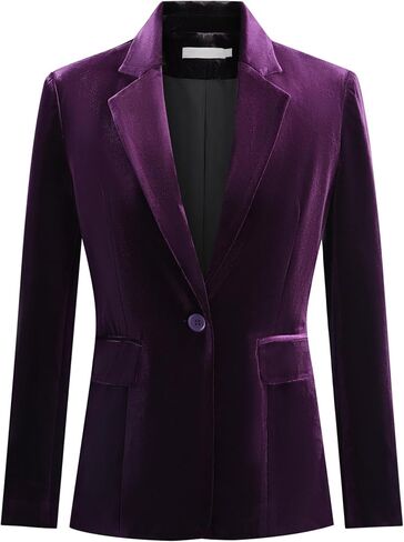 Yynuda Womens Velvet Blazer Jacket Jacket Long Sleeve Suct for Party Wedding in Kuwait