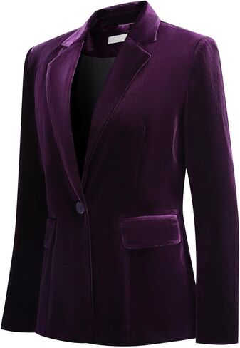 Yynuda Womens Velvet Blazer Jacket Jacket Long Sleeve Suct for Party Wedding in Kuwait