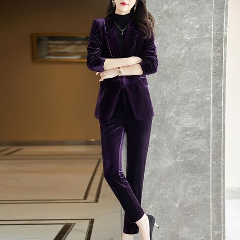 Yynuda Womens Velvet Blazer Jacket Jacket Long Sleeve Suct for Party Wedding in Kuwait