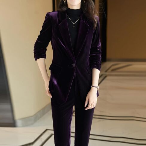 Yynuda Womens Velvet Blazer Jacket Jacket Long Sleeve Suct for Party Wedding in Kuwait