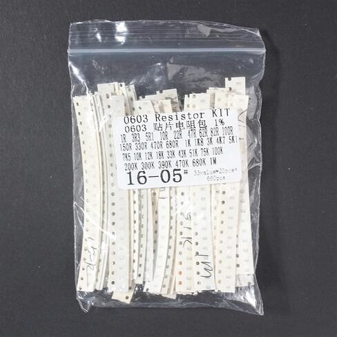 660pcs 0603 مقاوم مجموعة التشويش 1 أوم ~ 1M 33 القيم*20pcs المكونات الإلكترونية مجموعة 1K 10K 100K 680K أوم 1 ٪ مقاوم ثابت in Saudi Arabia