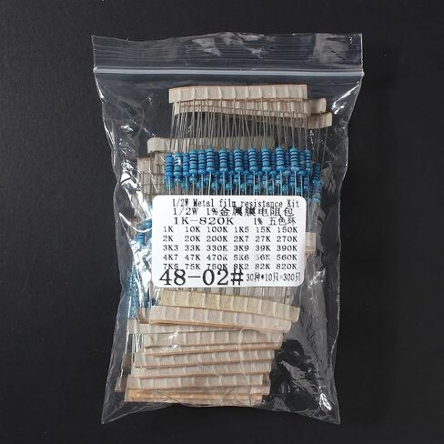 1/2w 0.5watt 1 ٪ مجموعة المقاومة 0.1r ~ 750r أوم ، 1K ~ 820K أوم ، مجموعة مقاومة مقاومة للأفلام المعدنية مجموعة 30 نوعا كل 10pcs (1K-820K) in Saudi Arabia
