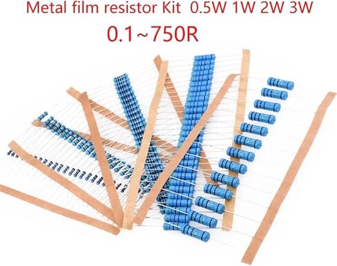 300pcs/150pcs 30 قيمة حزمة مقاوم للأفلام المعدنية مجموعة 1 ٪ مقاومات DIP 0.5W 1W 2W 3W DIY مجموعة إلكترونية (0.1 أوم ~ 750 أوم) (3W -150PCS) in Saudi Arabia