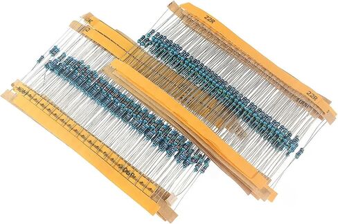 400pcs/lot 10R~1M ohm 20 Kinds Metal Film Resistor Kit Pack 1/4W 0.25W Color Ring Resistance Set of Resistors 1% 10 ohm Resistor in Saudi Arabia
