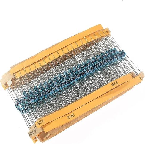 400pcs/lot 10R~1M ohm 20 Kinds Metal Film Resistor Kit Pack 1/4W 0.25W Color Ring Resistance Set of Resistors 1% 10 ohm Resistor in Saudi Arabia