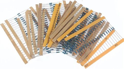 400pcs/lot 10R~1M ohm 20 Kinds Metal Film Resistor Kit Pack 1/4W 0.25W Color Ring Resistance Set of Resistors 1% 10 ohm Resistor in Saudi Arabia