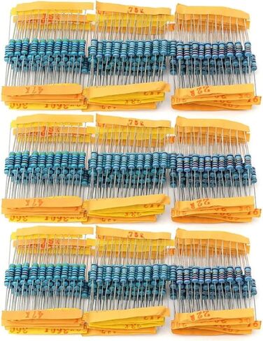 1000pcs/lot 100values ​​* 10pcs 5 ٪ 1W Pack Pack Pack Stet Metal Film Researtor DIY مجموعة متنوعة 1 أوم ~ 1M أوم عينات 1R-1M أوم in Saudi Arabia