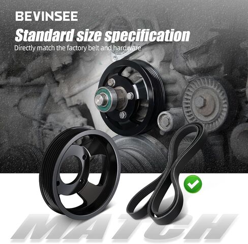 Bevinsee Pump Pump Pulley M54 M52TU متوافق مع E46 E53 E53 E60 E61 E65 E83 E85 325I 325XI 325CI 328I 328CI 330CI 330I 330XI 525I 530I X3 X5 Z4 ، 11511436. in Saudi Arabia