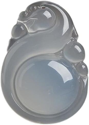 Natural agate pendant Carved Gourd Pendant, Translucent Green, Traditional Asian Style, Good Luck Feng Shui Amulet, in Saudi Arabia