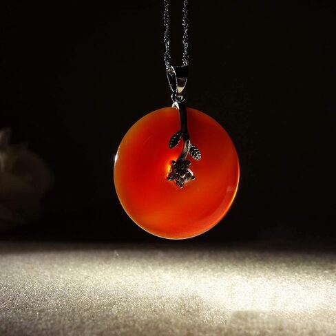 Natural Ice Chalcedony 925 Silver Peaceful Buckle Pendant Necklace in Saudi Arabia