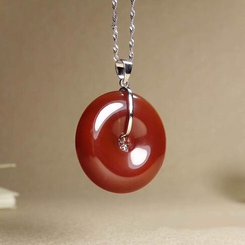 Natural Ice Chalcedony 925 Silver Peaceful Buckle Pendant Necklace in Saudi Arabia