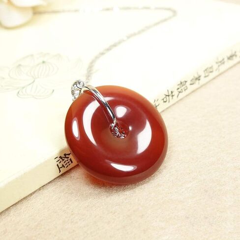 Natural Ice Chalcedony 925 Silver Peaceful Buckle Pendant Necklace in Saudi Arabia