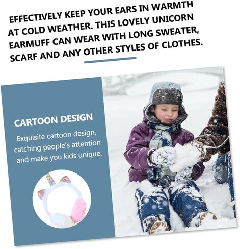 Homoyoyo Unicorn Ear Warmer Earmuff for Soft Durable Gradient Color Ear Cover Comfortable Winter Protection for Boys present in Saudi Arabia
