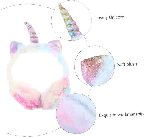 Homoyoyo Unicorn Ear Warmer Earmuff for Soft Durable Gradient Color Ear Cover Comfortable Winter Protection for Boys present in Saudi Arabia