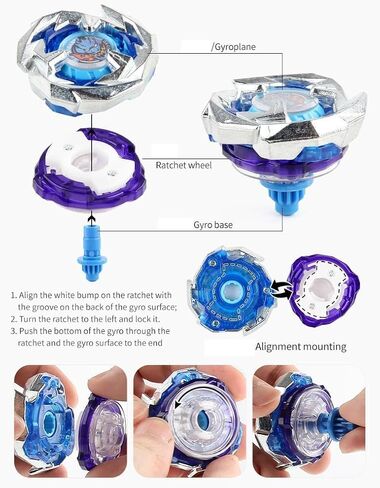 مجموعة BX Bey Battling Spinning Top Set، ألعاب BX Gyro Gaming، BX Burst Tops، BX Launchers Grip Starter، لعبة القتال القتالية، مقبض BX، هدية رائعة للأولاد (A: 12 Gyro Tops) in Kuwait