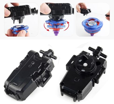 مجموعة BX Bey Battling Spinning Top Set، ألعاب BX Gyro Gaming، BX Burst Tops، BX Launchers Grip Starter، لعبة القتال القتالية، مقبض BX، هدية رائعة للأولاد (A: 12 Gyro Tops) in Kuwait