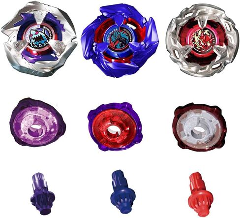 مجموعة BX Bey Battling Spinning Top Set، ألعاب BX Gyro Gaming، BX Burst Tops، BX Launchers Grip Starter، لعبة القتال القتالية، مقبض BX، هدية رائعة للأولاد (A: 12 Gyro Tops) in Kuwait