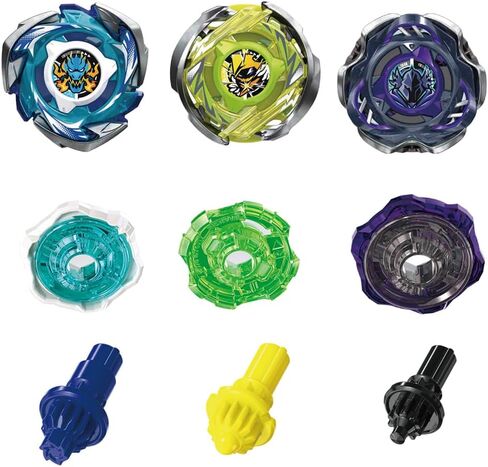 مجموعة BX Bey Battling Spinning Top Set، ألعاب BX Gyro Gaming، BX Burst Tops، BX Launchers Grip Starter، لعبة القتال القتالية، مقبض BX، هدية رائعة للأولاد (A: 12 Gyro Tops) in Kuwait