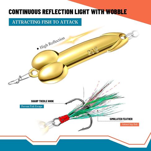 4 Pcs Bass Fishing Lures with Trebles Hooks Topwater Fishing Gear Fishing Gifts for Men Fishing Tackle Fishing Equipment Trout Fishing Lures Fishing Spoons for Freshwater and Saltwater in Saudi Arabia