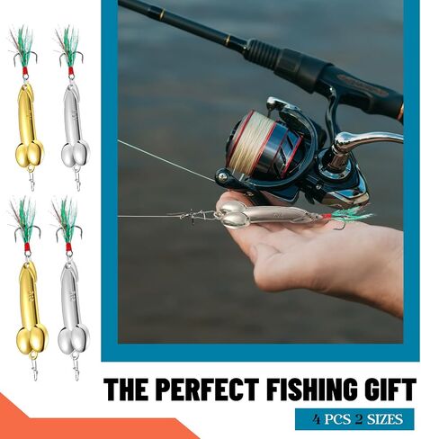 4 Pcs Bass Fishing Lures with Trebles Hooks Topwater Fishing Gear Fishing Gifts for Men Fishing Tackle Fishing Equipment Trout Fishing Lures Fishing Spoons for Freshwater and Saltwater in Saudi Arabia