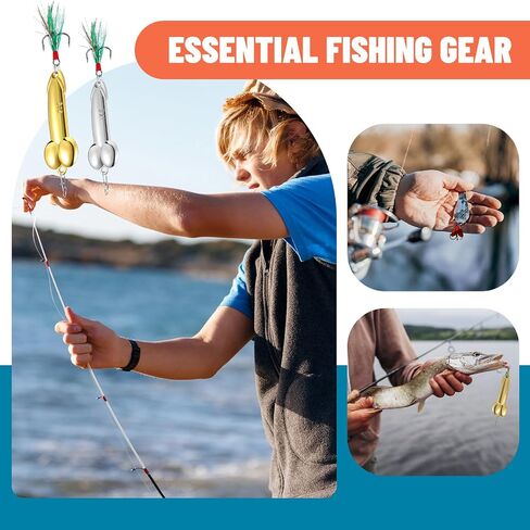 4 Pcs Bass Fishing Lures with Trebles Hooks Topwater Fishing Gear Fishing Gifts for Men Fishing Tackle Fishing Equipment Trout Fishing Lures Fishing Spoons for Freshwater and Saltwater in Saudi Arabia