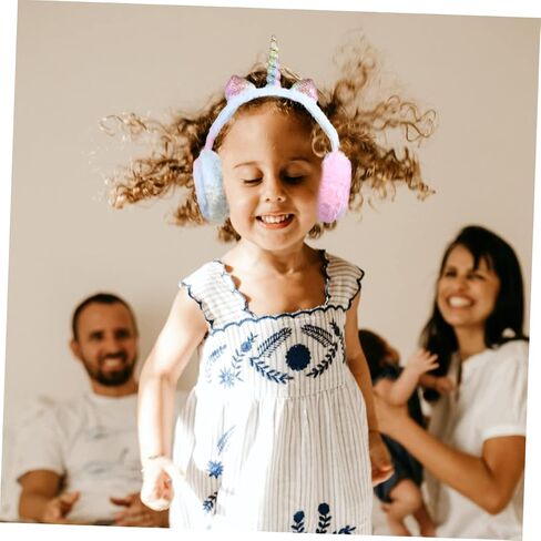 Gatuida Cute Plush Unicorn Earmuffs for Boys and Girls Winter Warm Ear Cover Cartoon Design in Saudi Arabia