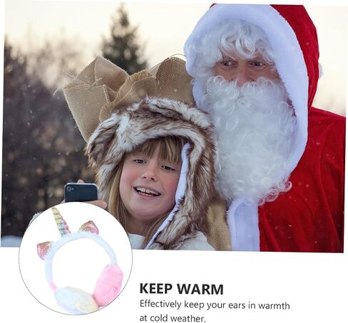 Gatuida Cute Plush Unicorn Earmuffs for Boys and Girls Winter Warm Ear Cover Cartoon Design in Saudi Arabia