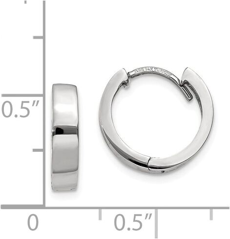 14K الذهب الأبيض المفصلي الأقراط هوب هوغي (10 مم × 3 مم) in Saudi Arabia