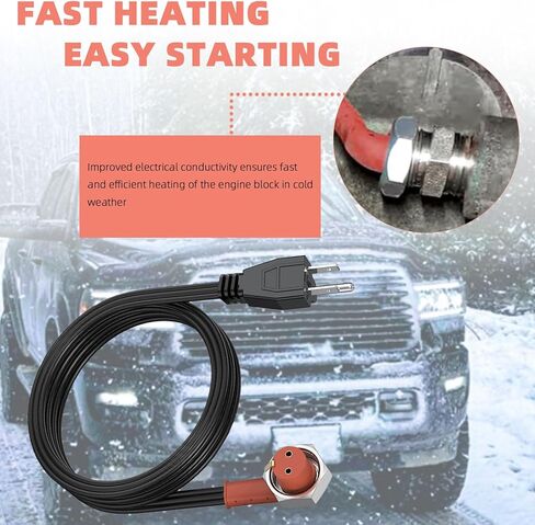 251919 سلك سخان كتلة المحرك - سلك بديل 120 فولت للخدمة الشاقة لفورد 6.0 6.4 6.7 7.3L Powerstroke & Dodge RAM 5.9 6.7L Cummins Diesel Trucks | 6 قدم متين ABS/المكونات المعدنية in Saudi Arabia