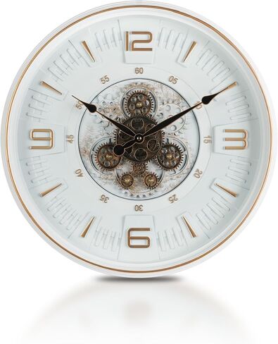 Vintage Large Wall Clock with Moving Gears, 20 Inches Industrial Retro Steampunk Decorative Wall Clock with Moving Cogs for Living Room Home Office Farmhouse Fireplace Decor in Saudi Arabia