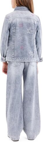 GUESS Girls' Grey Rigid Denim Jacket with Stars in Saudi Arabia