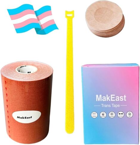 شريط عابر لانتقال الشريط العريض الإضافي لصدر الربط اللاتكس FTM Binder مع أغطية الحلمة in Kuwait