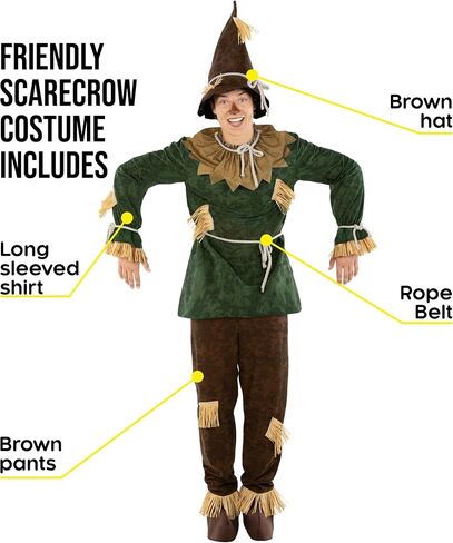 Morph Friendly Cashecrow Costume Men ، Halloween Comple for Mens Scarcrow Costum in Saudi Arabia