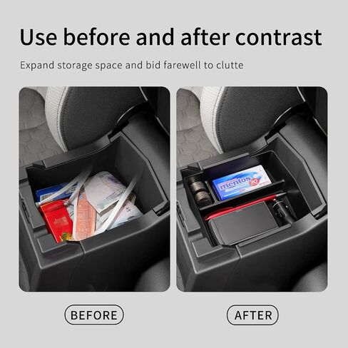 مربع تخزين مسند ذراع Luckeasy لـ Subaru Forester 2025 Center Console Organizer Tray ABS+PVC ملحقات داخلية مقاومة للماء أسود in Saudi Arabia