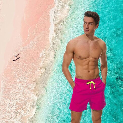 Board Shorts Without Liner Men's Swim Trunks 5 Inch Inseam Quick Dry Swimming Shorts for Men Beach in Kuwait