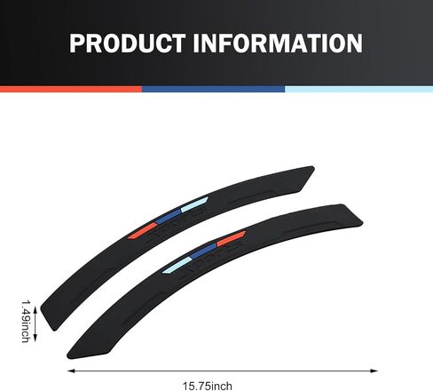 2-Pack Silicone Wheel Arch Protectors, Self-Adhesive Wheel Tires Eyebrow Strip, Fender Flare Trim Strips, Sporty Eyebrow Style Mudguard Decoration, Universal Fit for Cars (Black) in Saudi Arabia