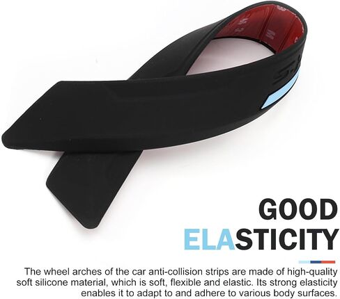 2-Pack Silicone Wheel Arch Protectors, Self-Adhesive Wheel Tires Eyebrow Strip, Fender Flare Trim Strips, Sporty Eyebrow Style Mudguard Decoration, Universal Fit for Cars (Black) in Saudi Arabia
