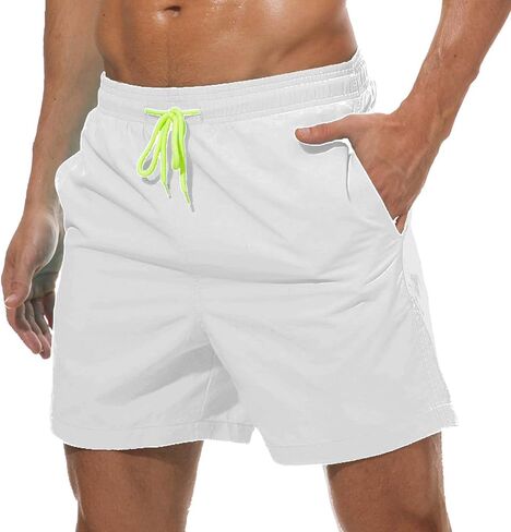 Board Shorts Without Liner Men's Swim Trunks 5 Inch Inseam Quick Dry Swimming Shorts for Men Beach in Kuwait