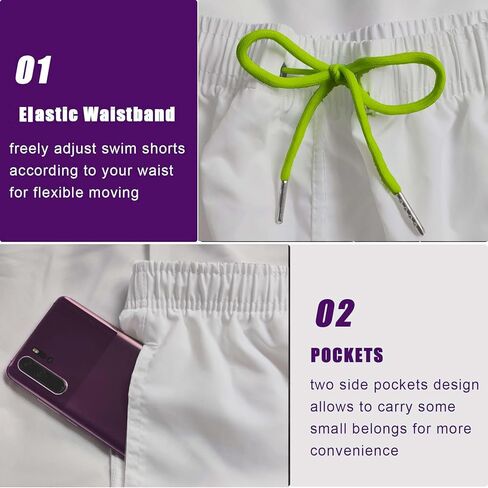 Board Shorts Without Liner Men's Swim Trunks 5 Inch Inseam Quick Dry Swimming Shorts for Men Beach in Kuwait