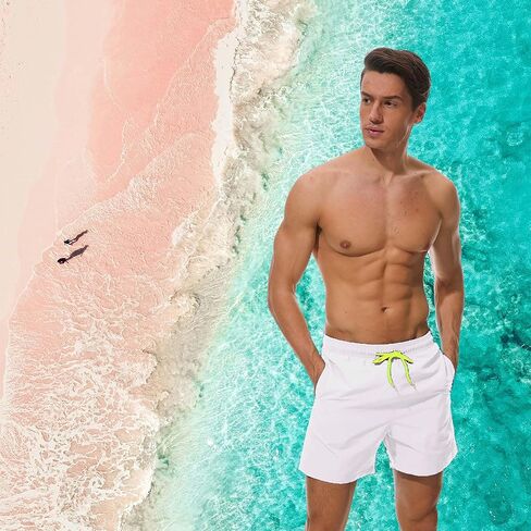 Board Shorts Without Liner Men's Swim Trunks 5 Inch Inseam Quick Dry Swimming Shorts for Men Beach in Kuwait