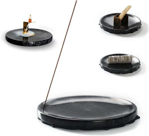 7.1-Inch Marble Incense Holder, Long Incense Holder for Sticks, Large Incense Sticks Holder for Meditation Yoga SPA, Incense Burne for Palo Santo/Sage/Cone/(Grey and White) in Saudi Arabia