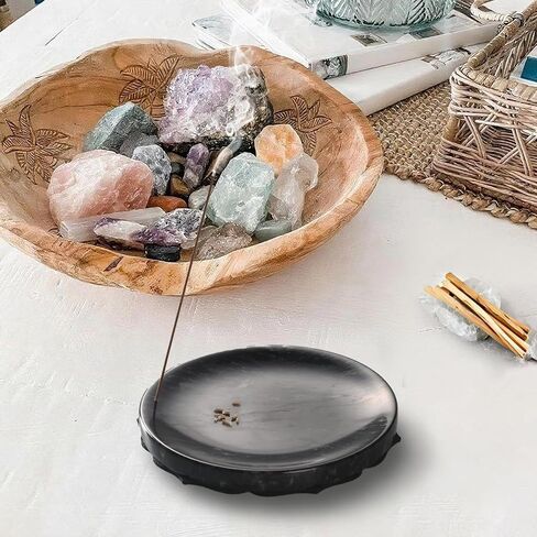 7.1-Inch Marble Incense Holder, Long Incense Holder for Sticks, Large Incense Sticks Holder for Meditation Yoga SPA, Incense Burne for Palo Santo/Sage/Cone/(Grey and White) in Saudi Arabia