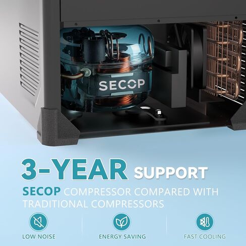 euhomy 12 فولت ثلاجة ، 48QT مبرد كهربائي مدعوم من SECOP ، ثلاجة السيارة -4 ℉ ~ 68 ℉ ، 12 فولت ثلاجة 12/24V DC 110-240V AC ، فريزر محمول للتخييم ، السفر ، القارب in Kuwait